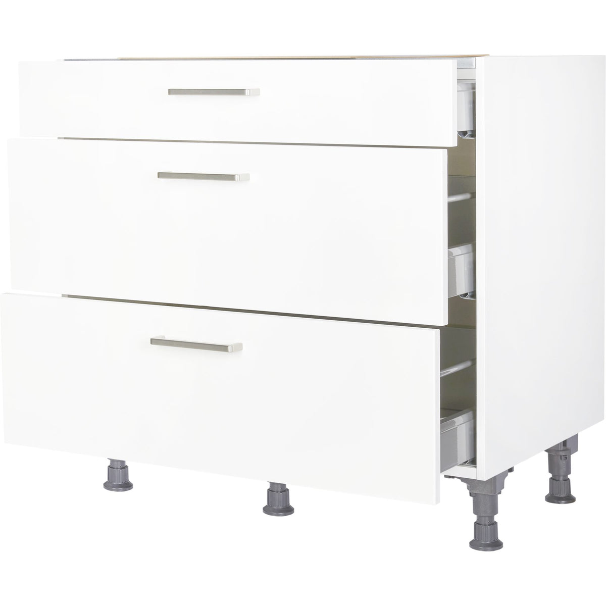 nobilia Kochstellenschrank KS2A 90, 1 Schublade, Distanzboden für Kochfeld, 2 Auszüge, Weiß
