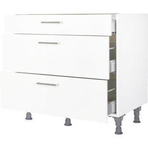 nobilia Kochstellenschrank KS2A 90, 1 Schublade, Distanzboden für Kochfeld, 2 Auszüge, Weiß