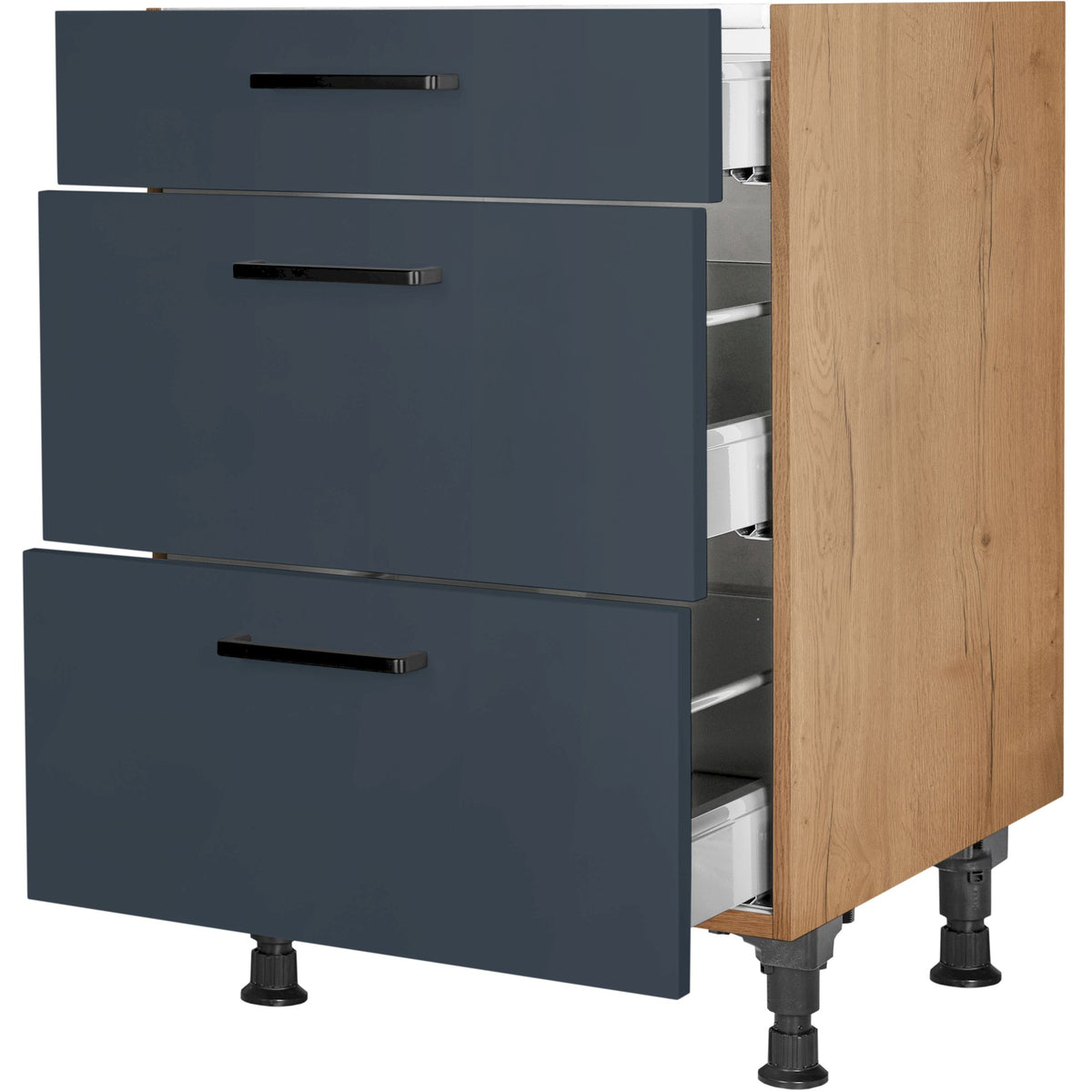 nobilia Kochstellenschrank KS2A60 60 cm Dunkel Blau Fjordblau Ultra Matt 966 Easytouch 945
