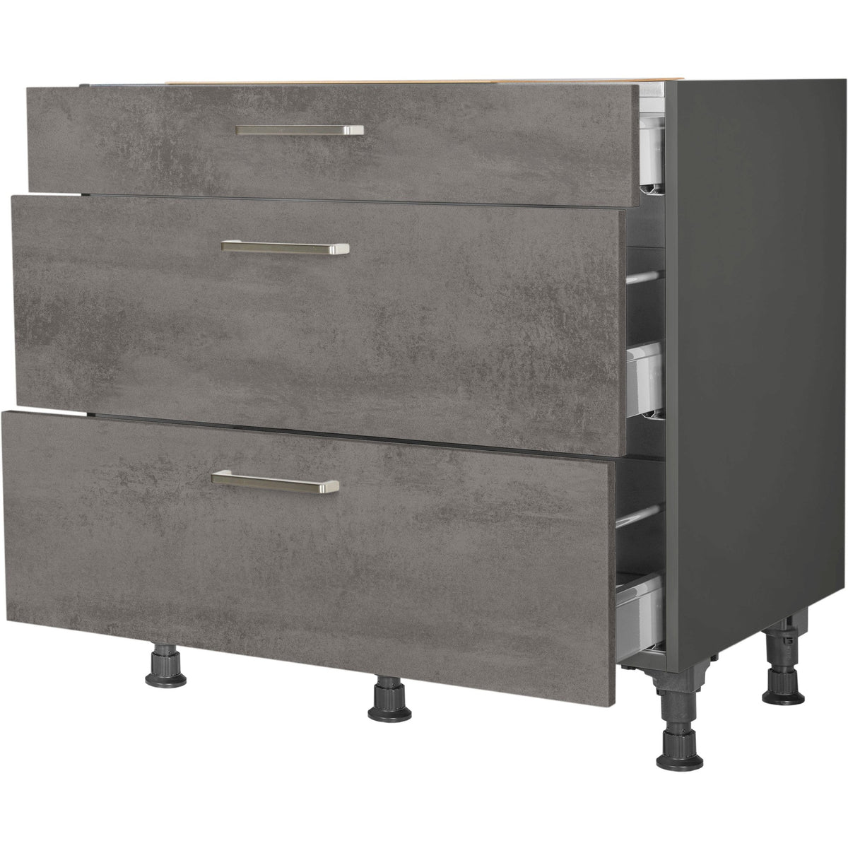 nobilia Kochstellenschrank KS2A90 90 cm Beton Schiefergrau Dunkel Anthrazit 889 Riva 371