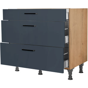 nobilia Kochstellenschrank KS2A90 90 cm Dunkel Blau Fjordblau Ultra Matt 966 Easytouch 945