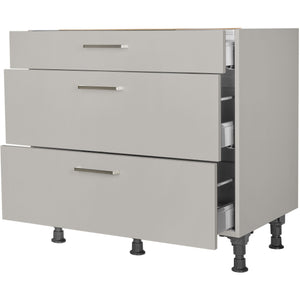 nobilia Kochstellenschrank KS2A90 90 cm Hellgrau Stein grau super matt 341 Touch 317