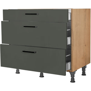 nobilia Kochstellenschrank KS2A90 90 cm Mineral Grün Ultra Matt 964 Easytouch 945