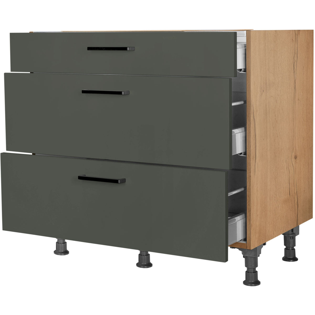 nobilia Kochstellenschrank KS2A90 90 cm Mineral Grün Ultra Matt 964 Easytouch 945