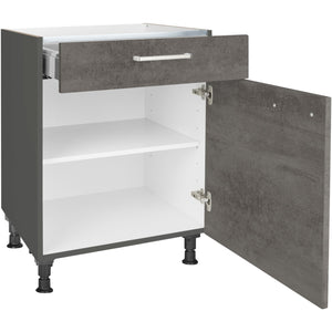 nobilia Kochstellenschrank KS60 60 cm Beton Schiefergrau Dunkel Anthrazit 889 Riva 371