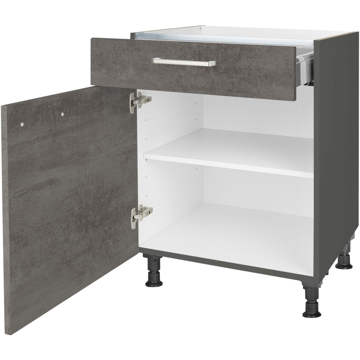 nobilia Kochstellenschrank KS60 60 cm Beton Schiefergrau Dunkel Anthrazit 889 Riva 371