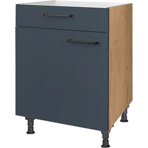 nobilia Kochstellenschrank KS60 60 cm Dunkel Blau Fjordblau Ultra Matt 966 Easytouch 945