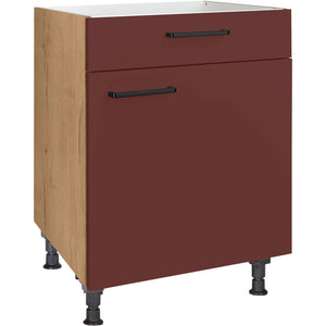 nobilia Kochstellenschrank KS60 60 cm Dunkel Rot Rostrot Ultra Matt 963 Easytouch 945