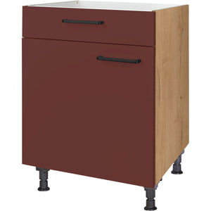 nobilia Kochstellenschrank KS60 60 cm Dunkel Rot Rostrot Ultra Matt 963 Easytouch 945