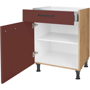 nobilia Kochstellenschrank KS60 60 cm Dunkel Rot Rostrot Ultra Matt 963 Easytouch 945