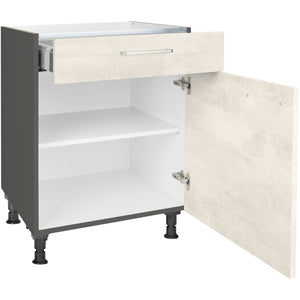 nobilia Kochstellenschrank KS60 60 cm Weiss Beton Grau Beige 891 Riva 371