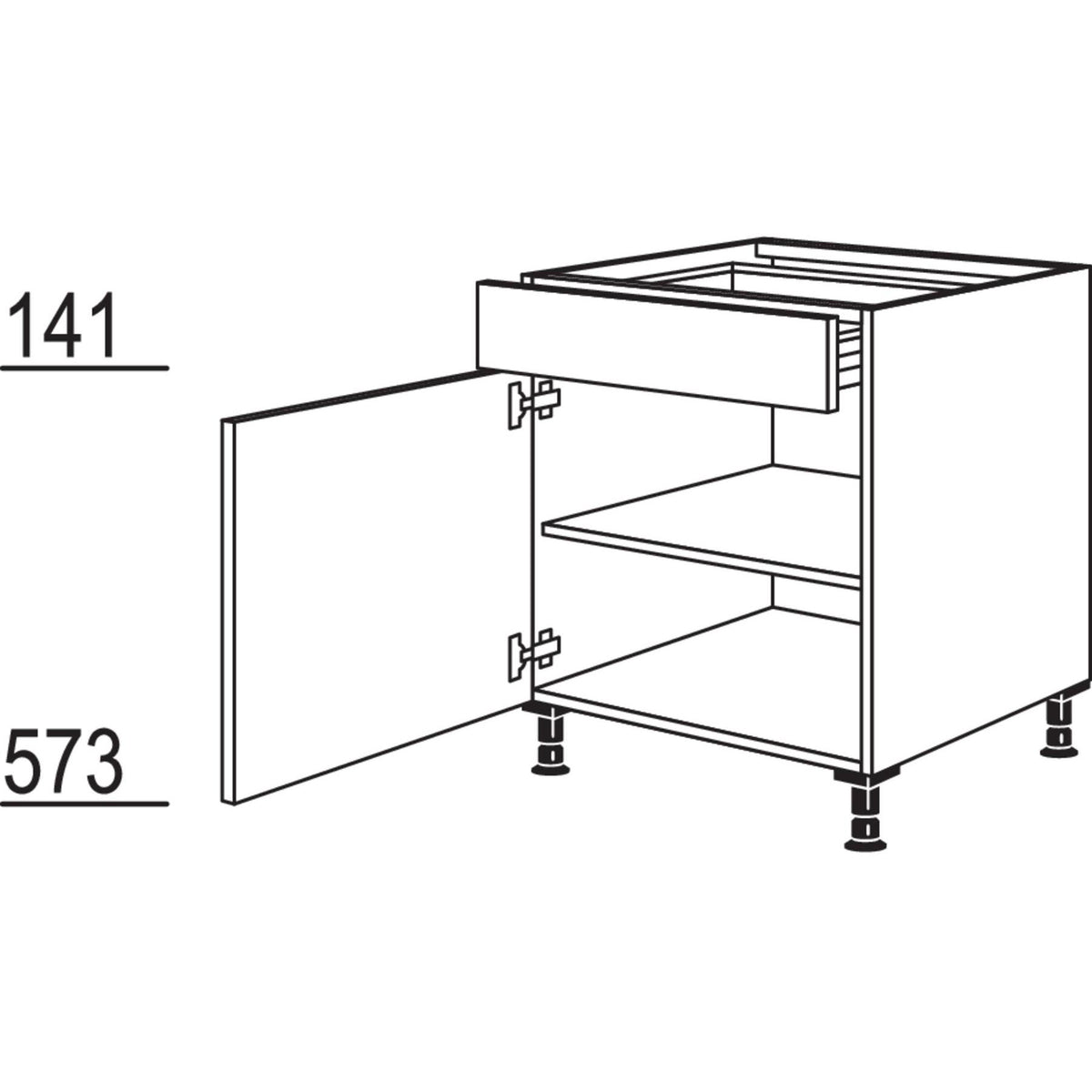 nobilia Kochstellenschrank für autarkes Kochfeld KS 60 20333-top-shelf.de