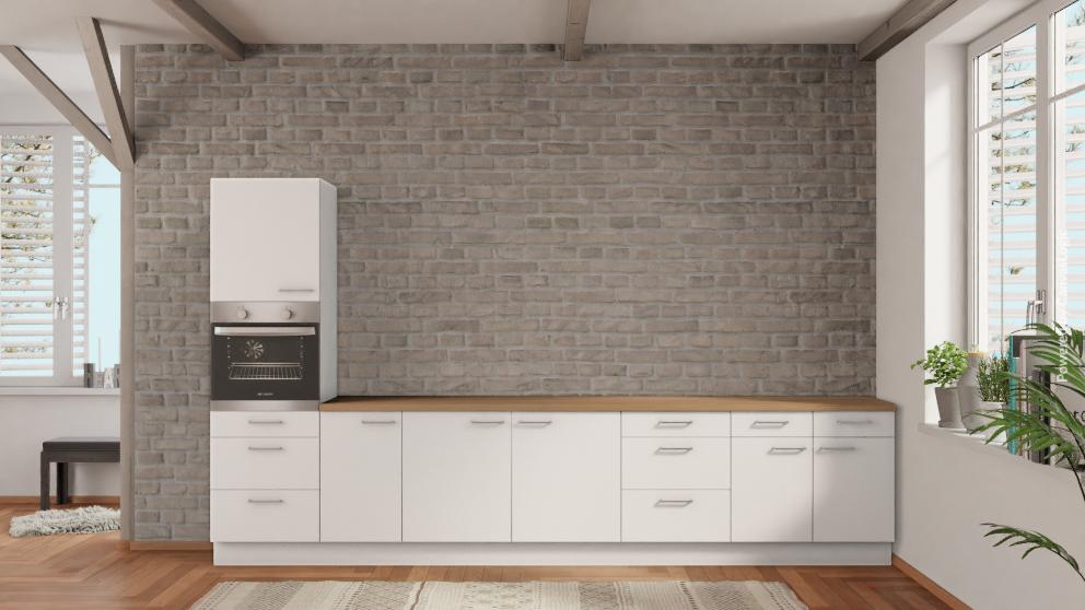 nobilia Küche Sankt Augustin 375 cm Weiß matt Eiche Provence Günstige Küchenzeile