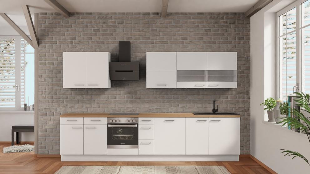 nobilia Cocina Kempten 345 cm Blanco Roble Sierra -- |-