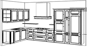 nobilia Küche Cascada 776 Lacklaminat Schilf 420 x 220 cm Zeichnung
