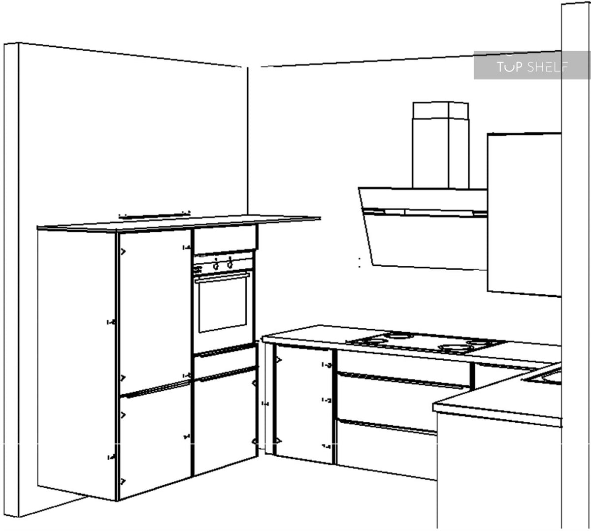 nobilia U-Küche Easytouch 961 Lacklaminat Grafitschwarz ultramatt 190x310x190 cm konfigurierbar mit E-Geräten