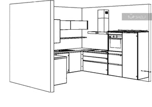 nobilia Küche Fashion 165 Lack Steingrau matt 310x320x190cm Zeichnung