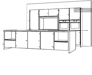 nobilia Küche Flash 503 Lacklaminat Alpinweiß Hochglanz  + Structura Eiche Nero Zeichnung