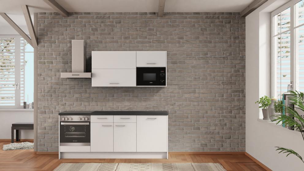 nobilia Küche Hürth 210 cm Alpinweiß modern Beton Schiefergrau günstig ab Werk kaufen