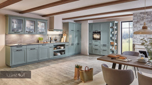 nobilia Küche  Cascada 776 Lacklaminat Schilf 480+190 cm konfigurierbar mit E-Geräten spiegelverkehrt