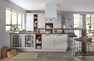 nobilia Küche Küchenzeile Chalet 881 Lack Sand Matt 270+380 cm konfigurierbar mit E-Geräten