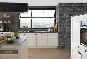 nobilia Küche mit Kücheninsel Chalet 883 Lack Magnolia Matt 180+240+220 cm konfigurierbar mit ohne E-Geräten spiegelverkehrt