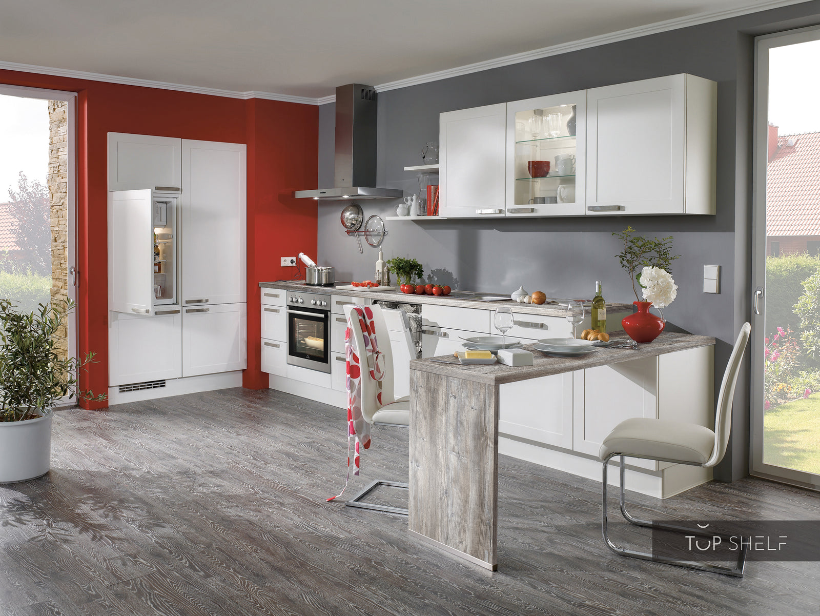 nobilia keuken Credo 764 Alpinweiß 400+120 cm configureerbaar -