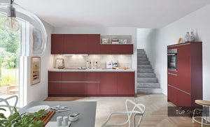 nobilia Küche Küchenzeile Easytouch 963 Lacklaminat Rostrot ultramatt 300+120 cm konfigurierbar mit E-Geräten