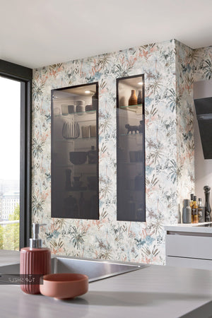 nobilia Küche mit Kücheninsel Fashion 165 Lack Steingrau matt 330+180cm konfigurierbar Detail spiegelverkehrt