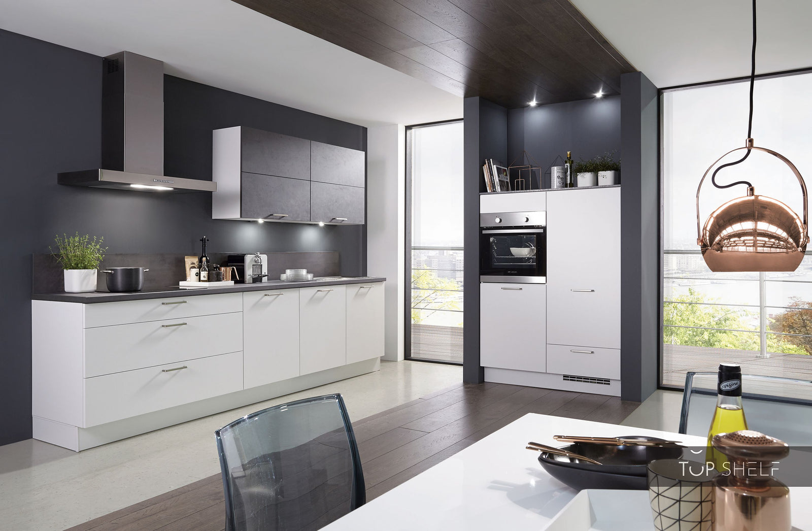 nobilia cuisine Fashion 168 laque blanc alpin mat 300+120cm configurable -