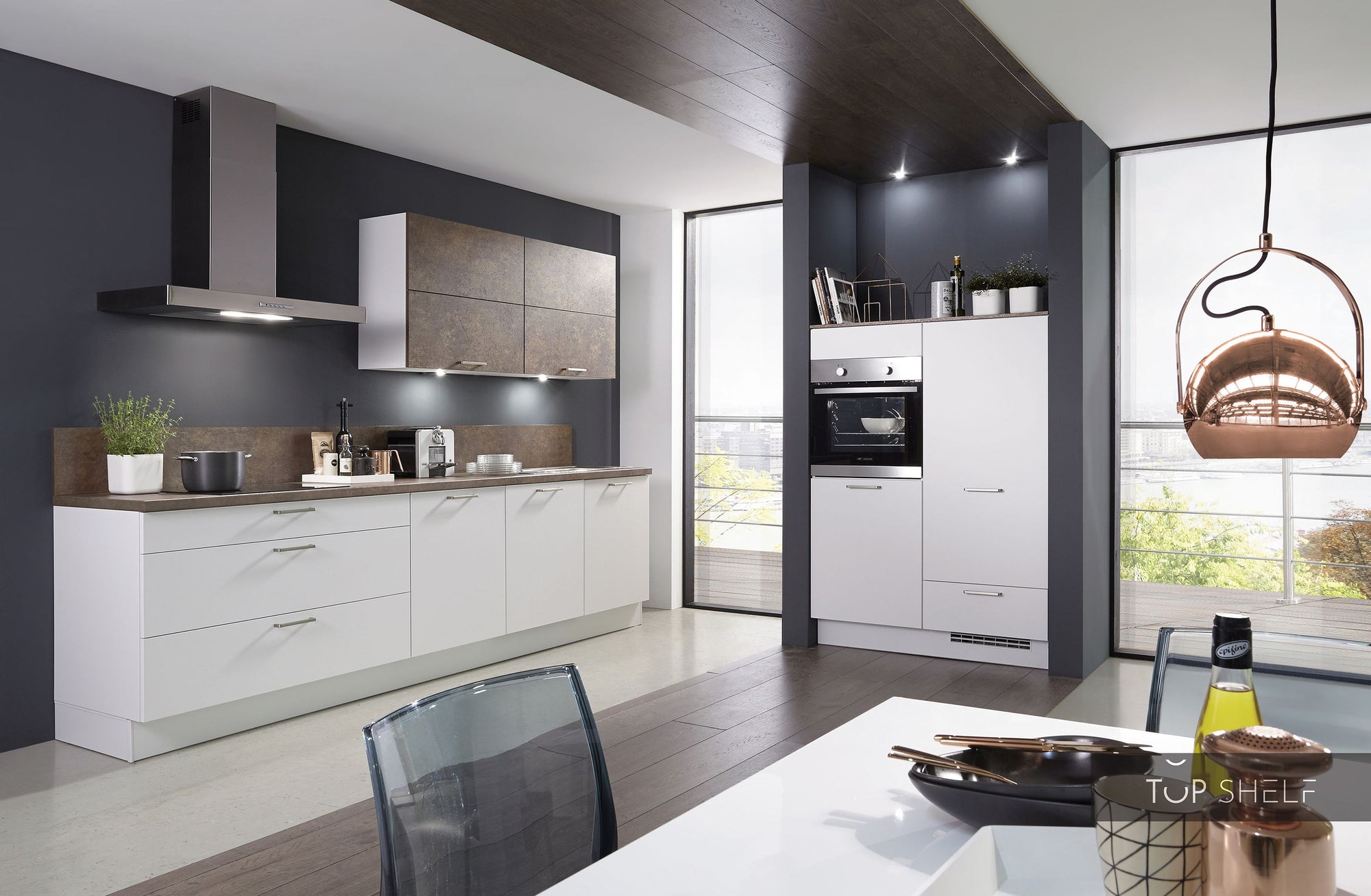 nobilia Küche Küchenzeile Fashion 168 Lack Alpinweiss matt 300+120cm konfigurierbar mit E-Geräten