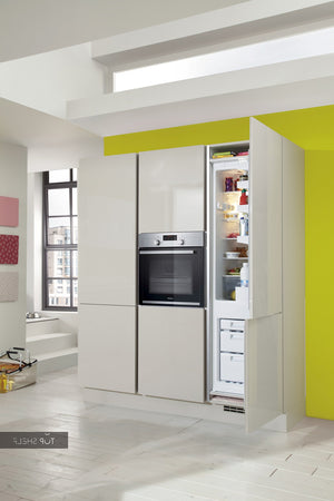 nobilia Küche Küchenzeile Focus 460 Lack Sand ultra-hochglanz 340+180cm konfigurierbar mit E-Geräte Hochschränke spiegelverkehrt