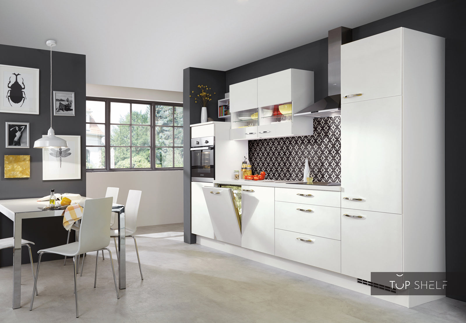 nobilia keukeneenheid Laser 427 Alpinweiss 330 cm configureerbaar --