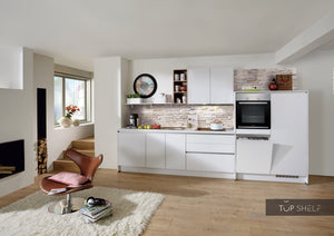 nobilia Küche Küchenzeile Laser 427 Alpinweiss 360 cm konfigurierbar mit Elektrogeräten