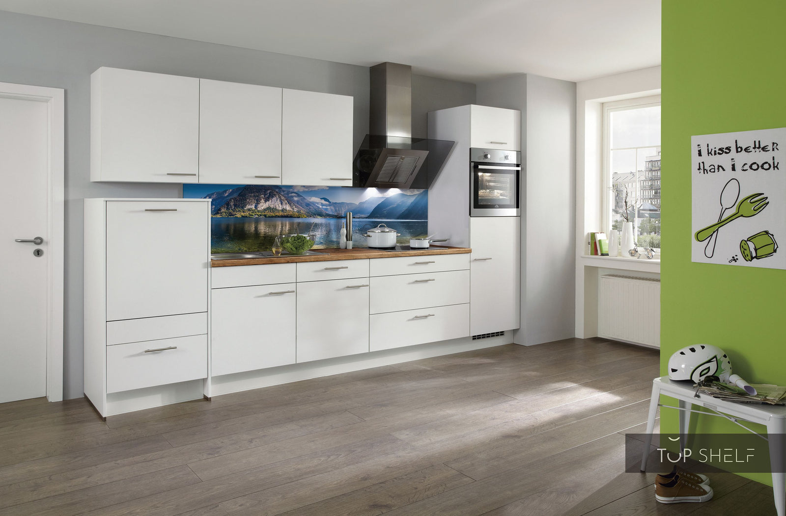 nobilia keuken Laser 427 Alpinweiss 561 decor Fjord 330 cm