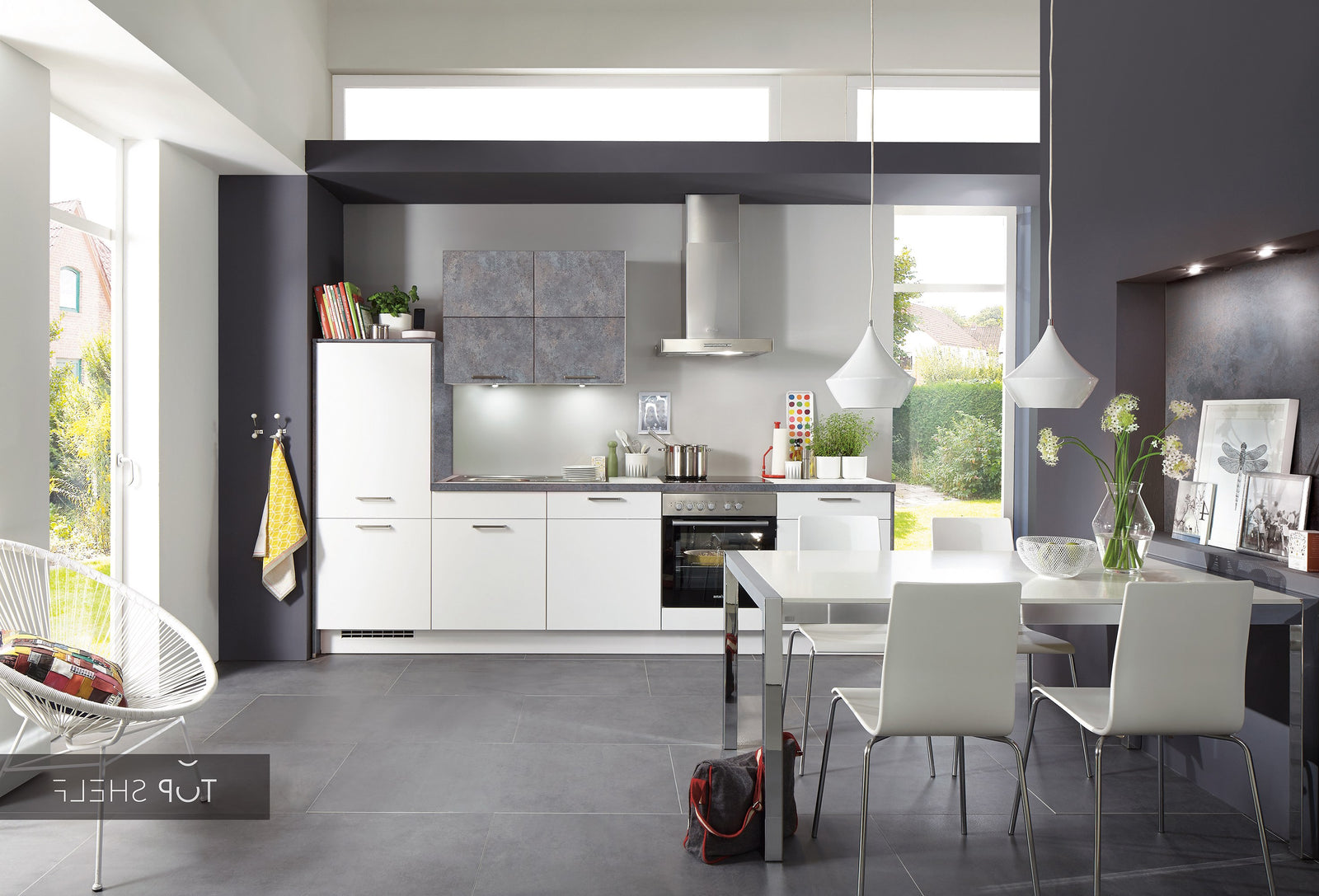 nobilia Küche Küchenzeile Laser 427 Alpinweiss Color Concept 266 Caledonia 310 cm Küche konfigurierbar mit E-Geräten