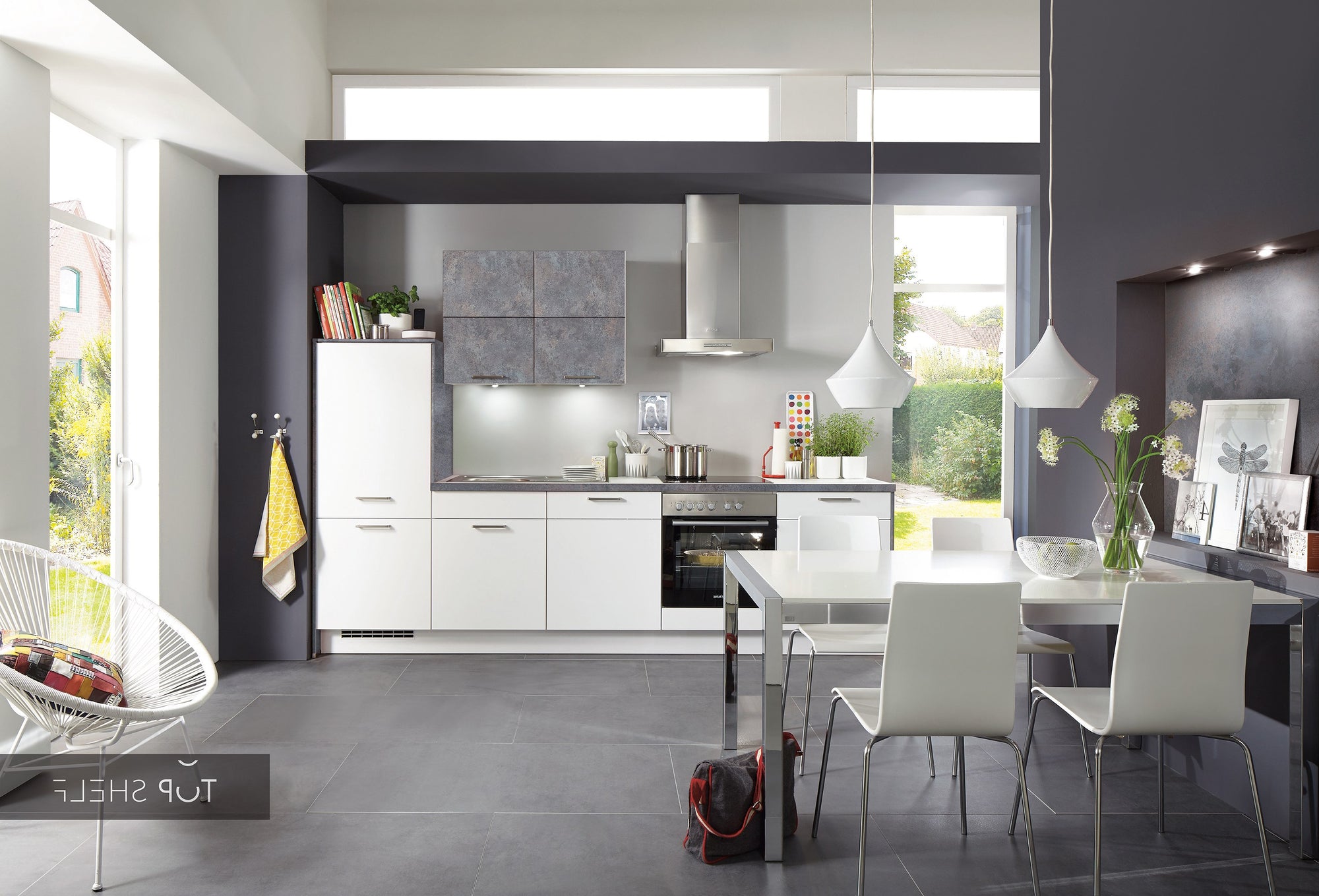 nobilia Küche Küchenzeile Laser 427 Alpinweiss Color Concept 266 Caledonia 310 cm Küche konfigurierbar mit E-Geräten