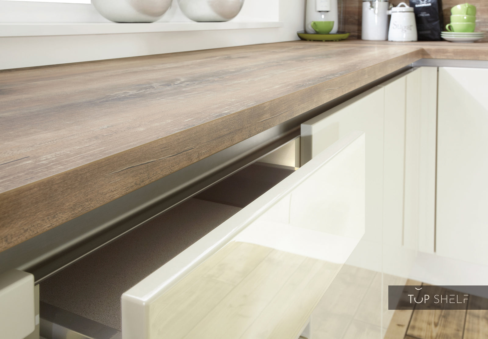 nobilia Küche Winkelküche Eckküche Lux 816 Lack Magnolia Hochglanz 360x360 cm konfigurierbar mit E-Geräten