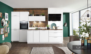 nobilia Küche Küchenzeile Speed 244 Alpinweiß 350 cm Küche konfigurierbar mit Elektrogeräten