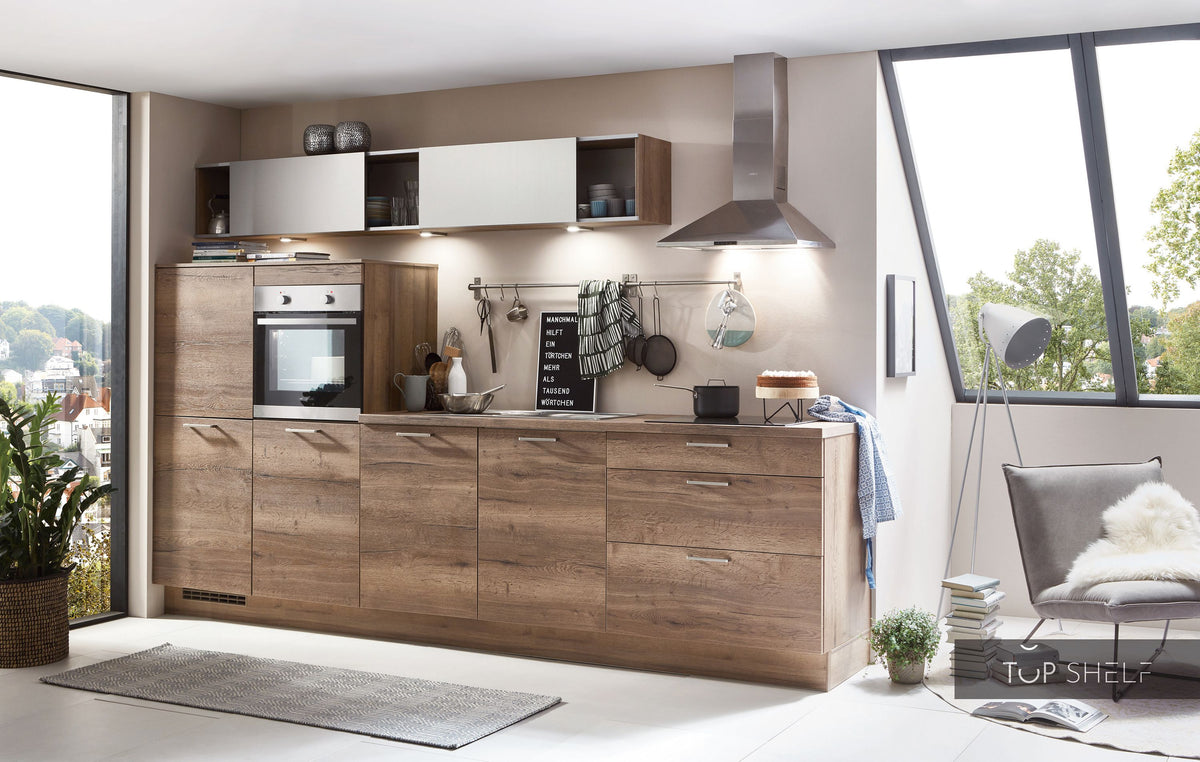 nobilia Küche Küchenzeile Structura 402 Eiche Havanna Nachbildung 340 cm konfigurierbar mit E-Geräten