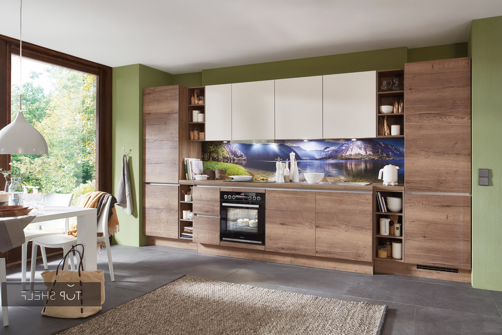 nobilia Küchenzeile Structura 402 Eiche Havanna 565 Dekor Forest 410 cm konfigurierbar mit E-Geräten