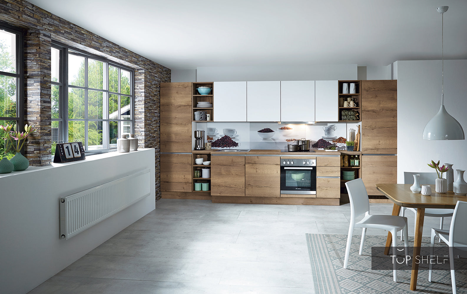 nobilia kitchen unit Structura 402 Oak Havana niche cladding 445 decor World of Tee handleless 420 cm configurable -