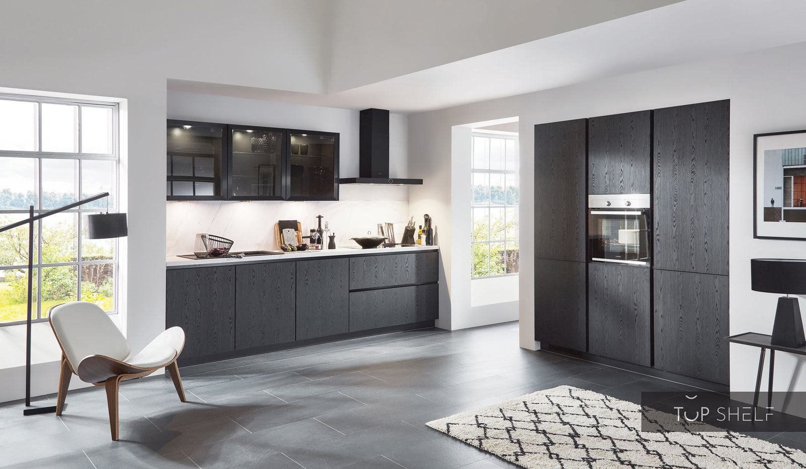 nobilia Cuisine Structura 403 Chêne Nero sans poignée 300 + 180 cm configurable -