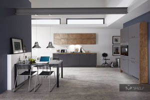 nobilia Küche Küchenzeile Touch 334 Lacklaminat Schiefergrau supermatt 280 + 120 cm konfigurierbar mit E-Geräten