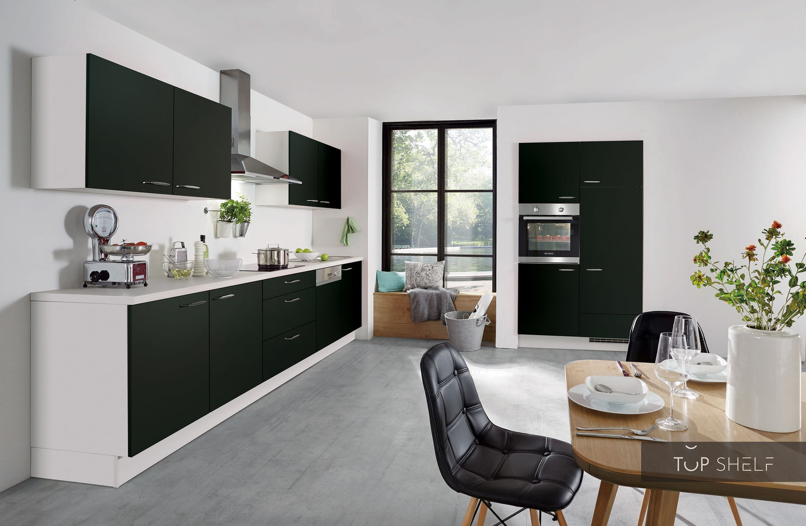 nobilia Cuisine Touch 340 Noir supermat 330 + 120 cm configurable -