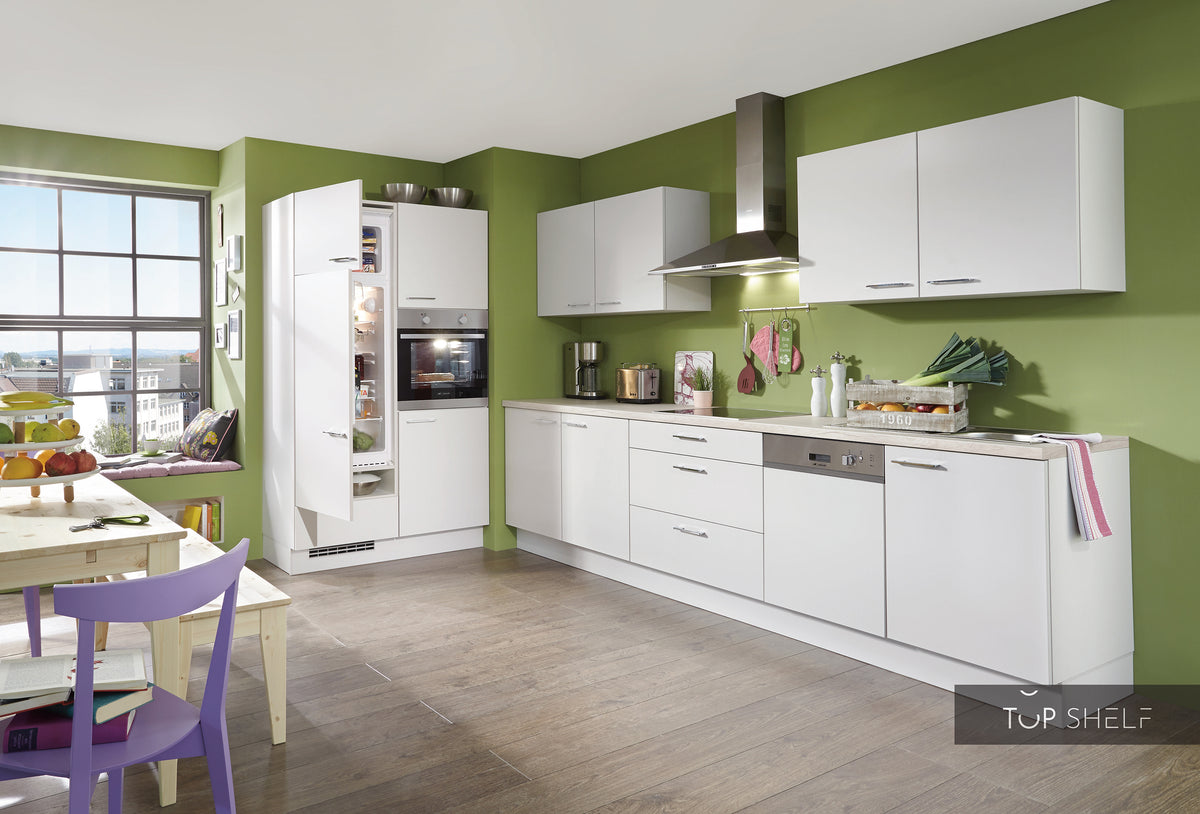 nobilia Einbauküche Speed 259 Seidengrau  320 + 120 cm  Küche Küchenzeile konfigurierbar komplett mit E-Geräten