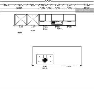 nobilia Küche mit Kücheninsel Touch 340 Color Concept Lacklaminat Schwarz supermatt Ferro Bronze 240 + 300 cm Maße