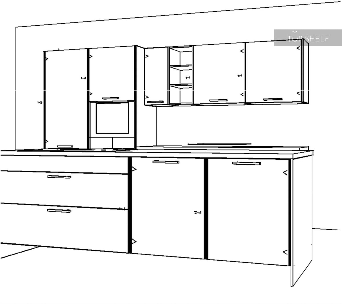 nobilia Küche mit Kücheninsel Touch 340 Color Concept Lacklaminat Schwarz supermatt Ferro Bronze 240 + 300 cm