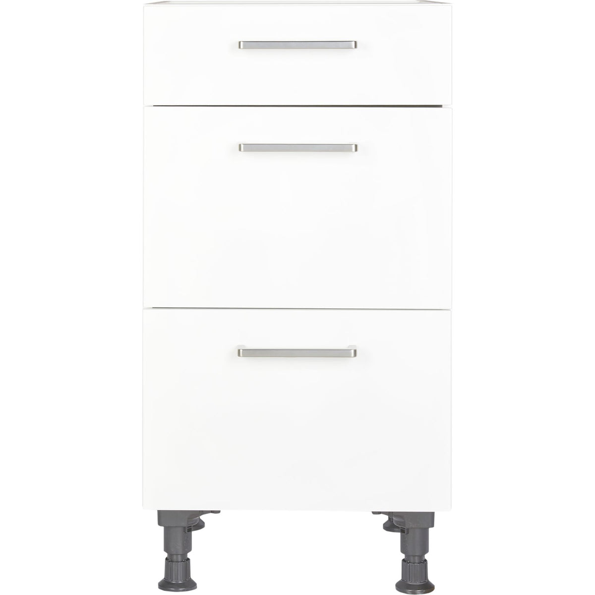 nobilia Küchen-Unterschrank UA45, Alpinweiß 45cm mit 1 Schubladen und 2 Auszügen