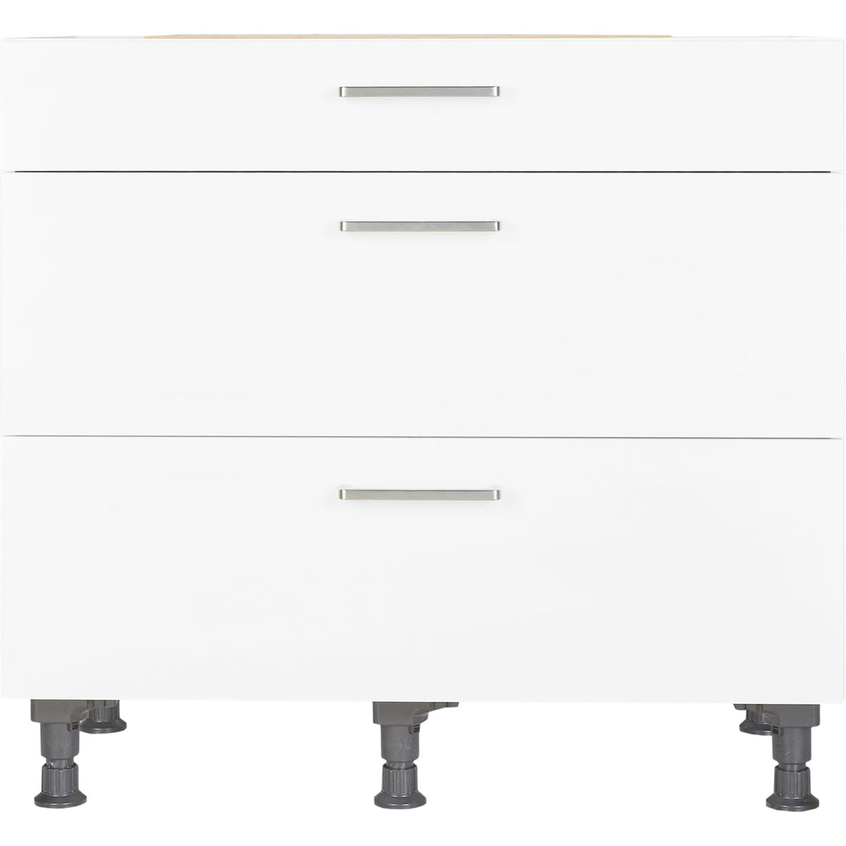 nobilia Küchen-Unterschrank UA90, Alpinweiß 90cm mit 1 Schublade und 2 Auszügen 22024